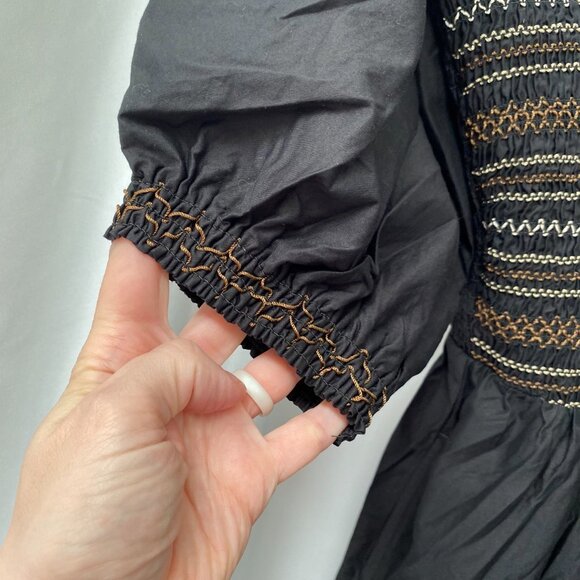 NWT Old Navy Off-the-Shoulder Smocked Maxi Dress 3X Black Cottagecore Whimsigoth - Picture 6 of 13